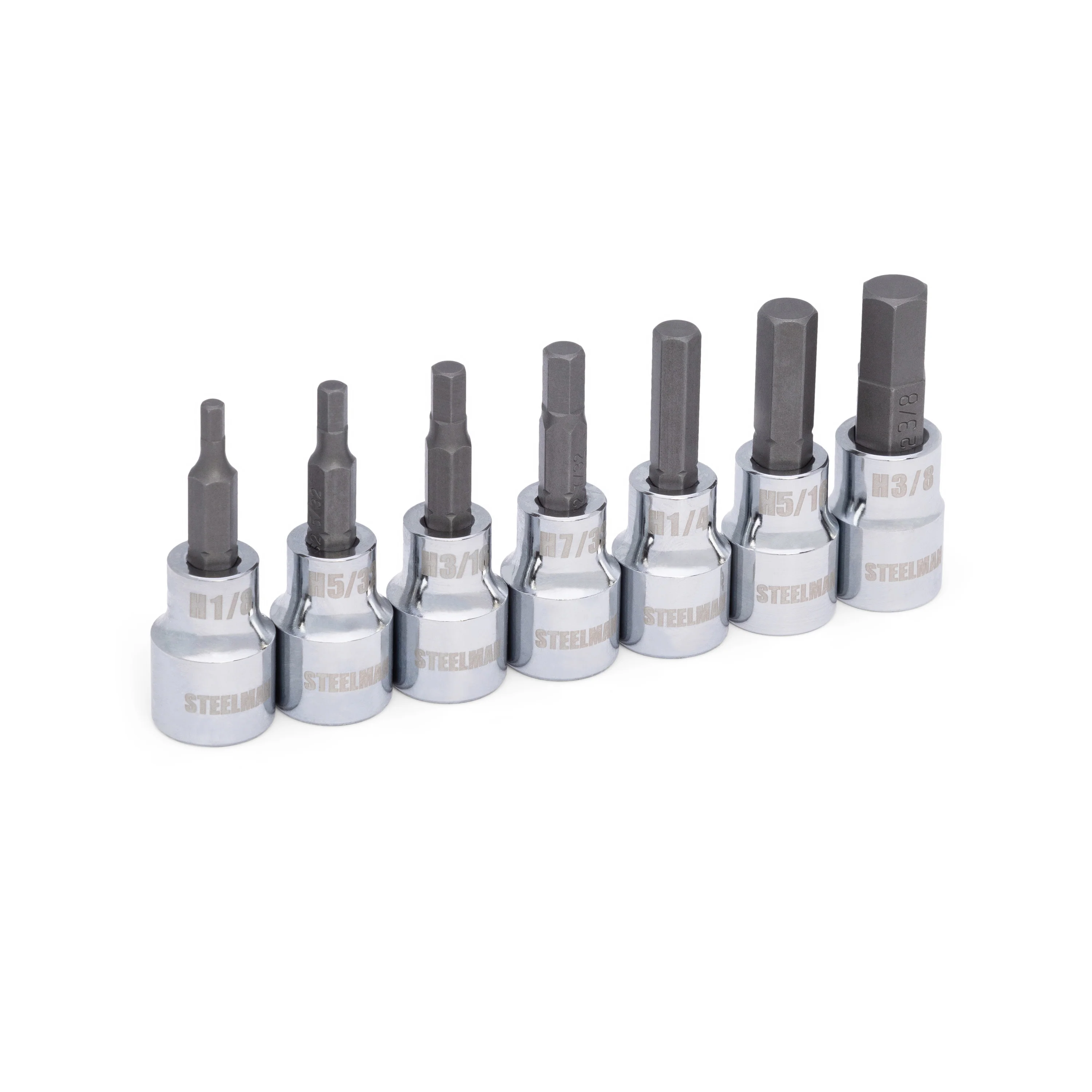 7-Piece 3/8-Inch Drive SAE Hex Bit Socket Set (1/8-Inch, 5/32-Inch, 3/16-Inch, 7/32-Inch, 1/4-Inch, 5/6-Inch, 3/8-Inch) - Image 4