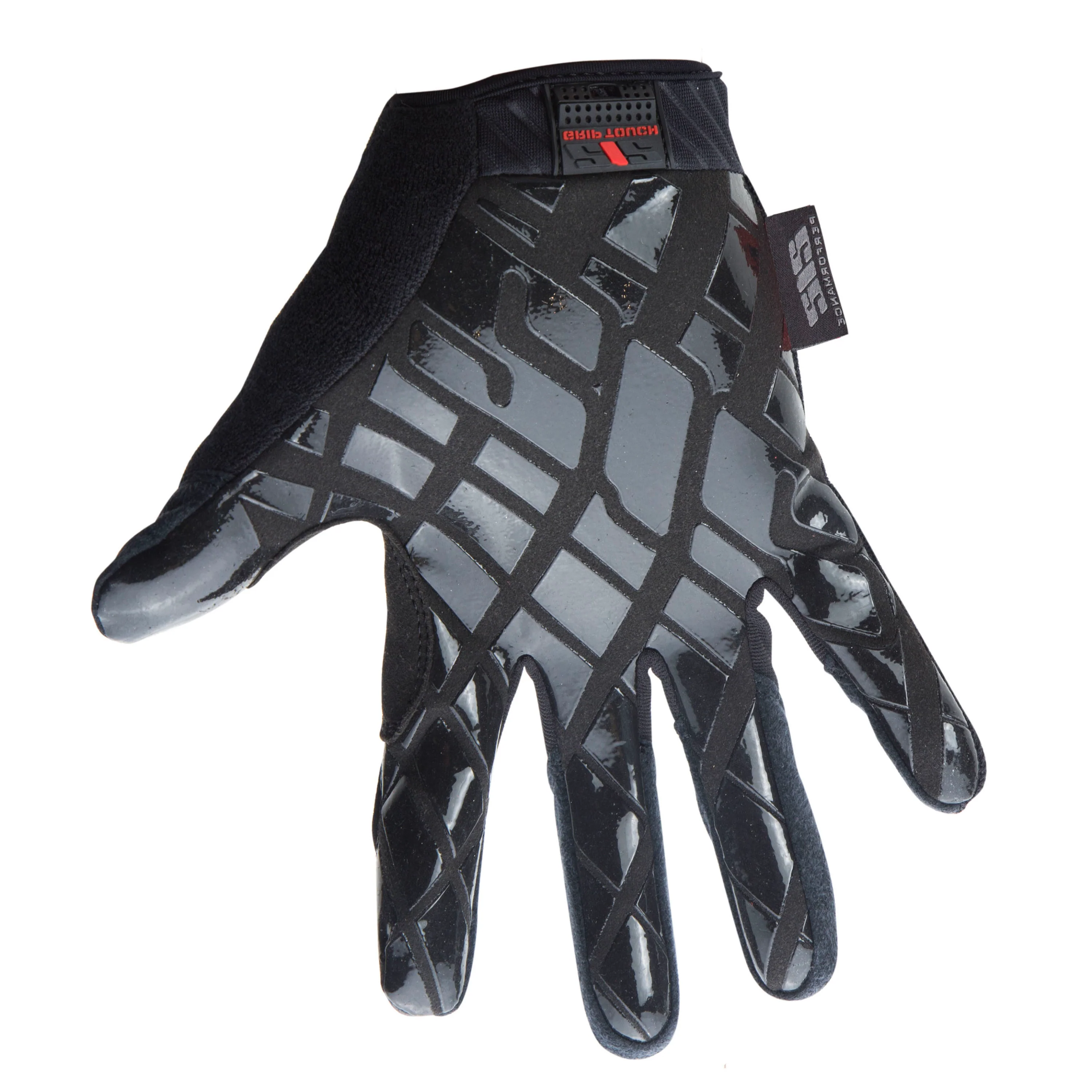 Silicone Grip Touch-Screen Compatible Mechanic Gloves in Red - Image 2