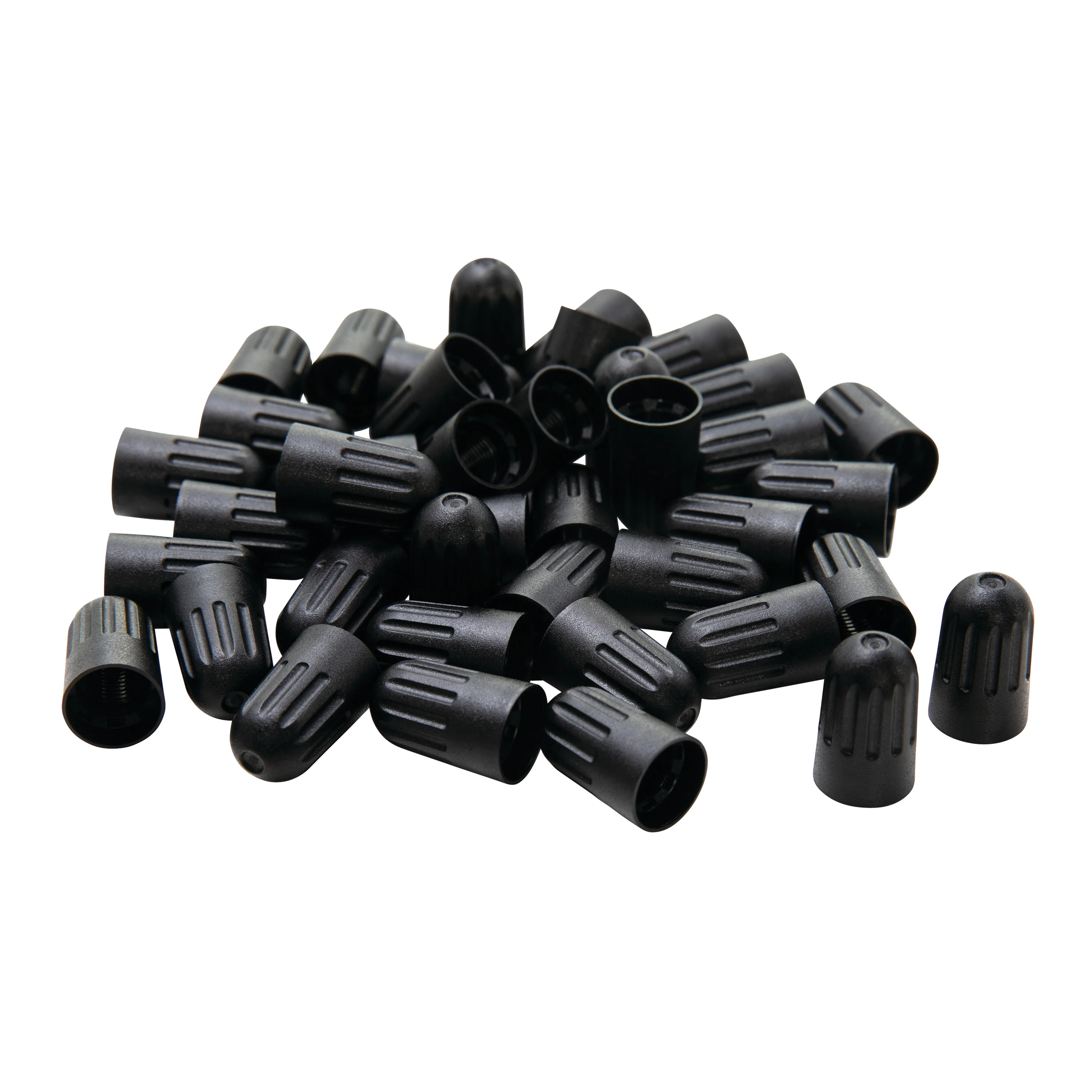 TPMS Long Black Plastic Valve Cap with seal for STEELMAN 97353 Rubber Valve Stem (100 pcs, Box.)